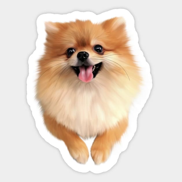Pomeranian Dog Smiling, Love Pomeranians Sticker by logiamerch